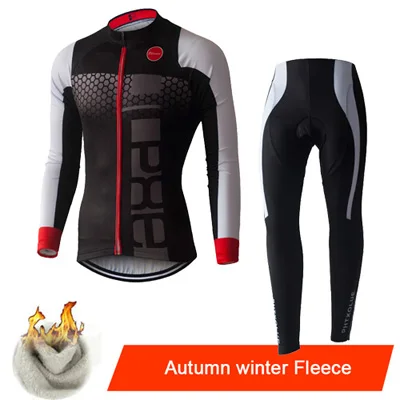 PHTXOLUE с длинным рукавом Велоспорт Комплект Mtb трикотаж велосипед одежда Ropa Ciclismo зима термальность флис велосипедная форма для мужчин - Цвет: Winter fleece
