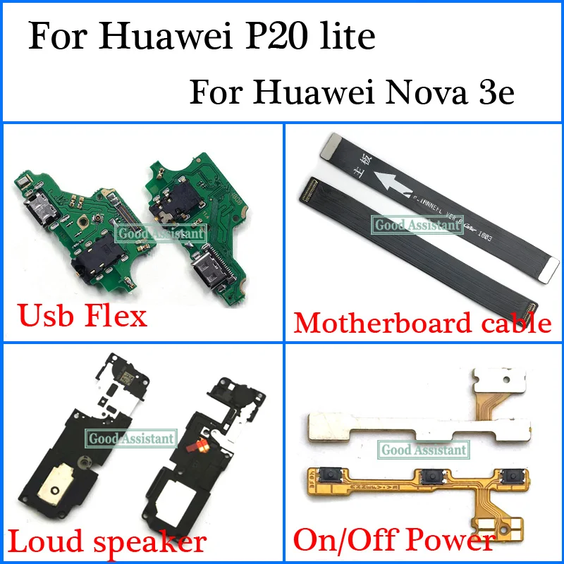 

For Huawei P20 Lite ANE-L01 ANE-LX3 ANE-L23 / For Huawei Nova 3E Usb Flex Motherboard cable Loud speaker On Off Power Flex Cable