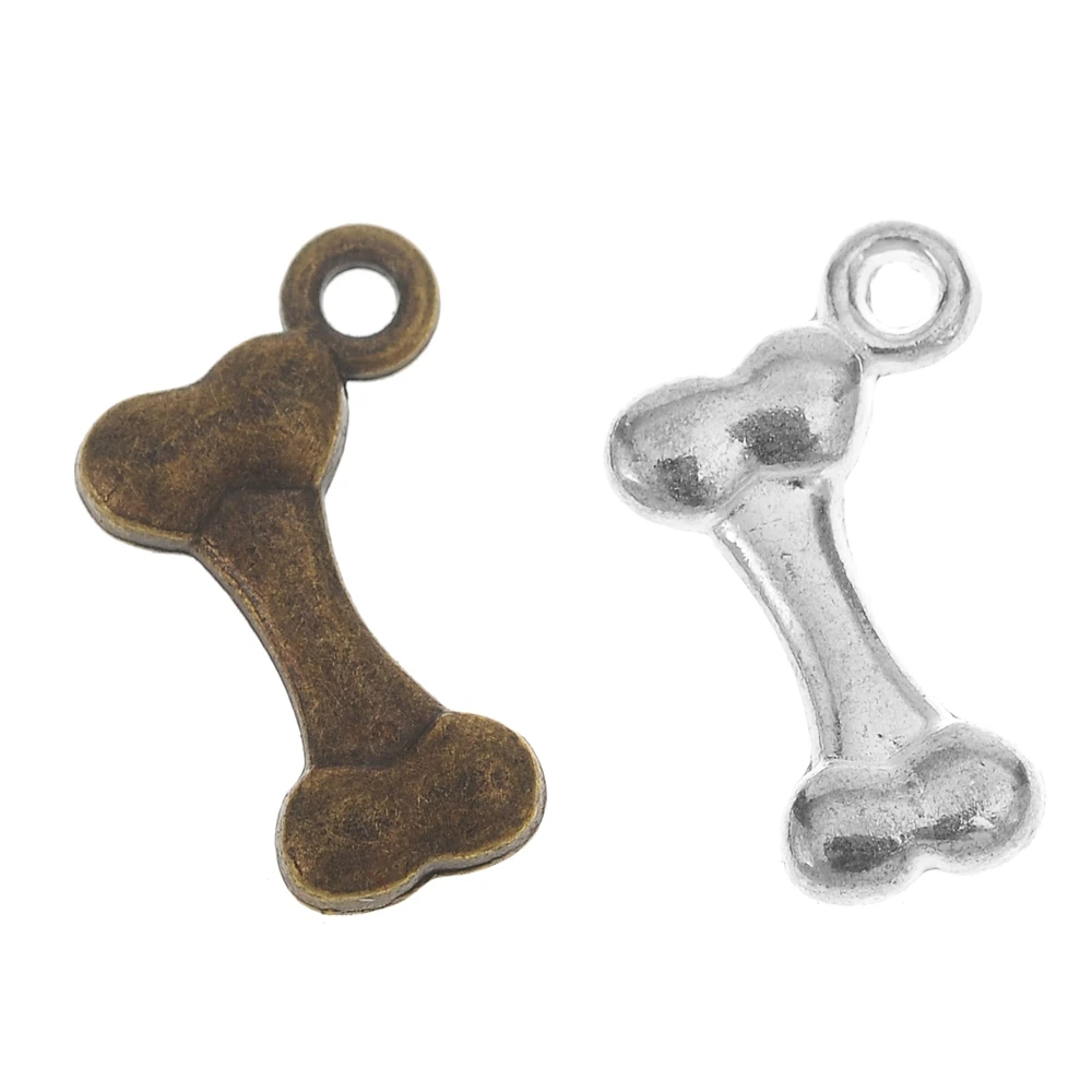 

10Pcs Bone Charms 15*10mm DIY Jewelry Making Pendant Fit Bracelet Necklace Vintage Antique Silver,Antique Bronze