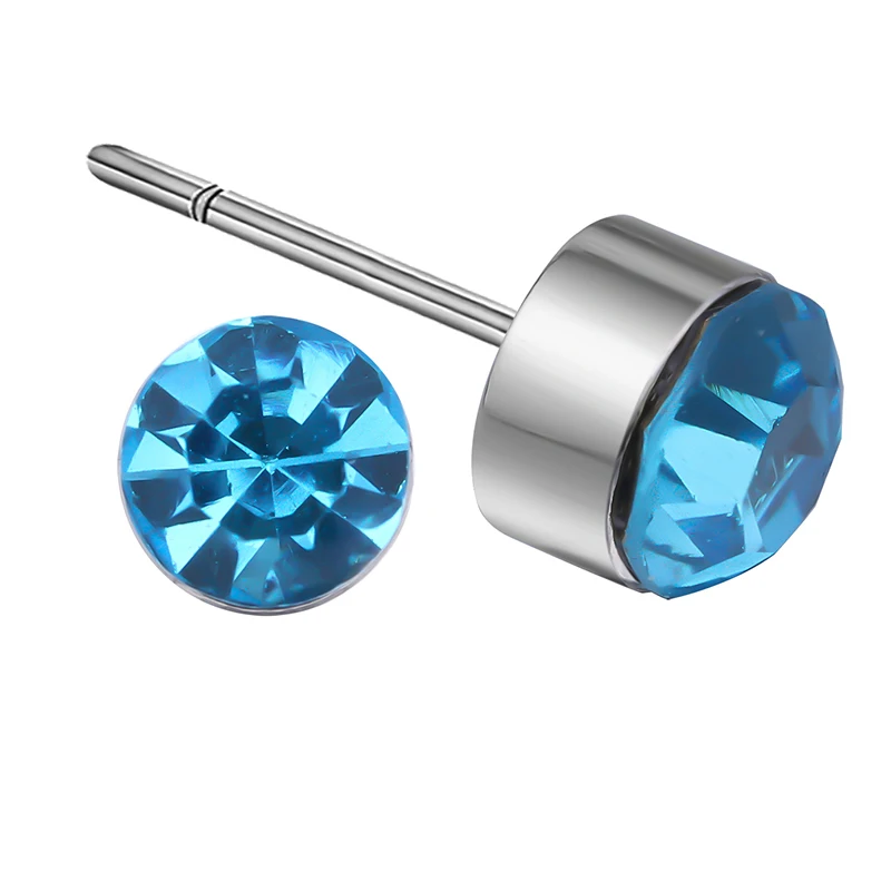 

Small Round Stud Earrings High Quality Multi Prongs 8mm Crystal CZ Zirconia Studs Earrings Jewelry