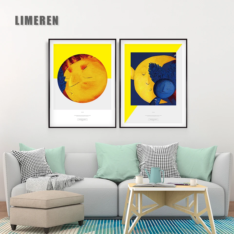 

sun and moon Nordic Canvas Painting Art Print Poster Picture Wall Baby Room Children Bedroom Home Decoration