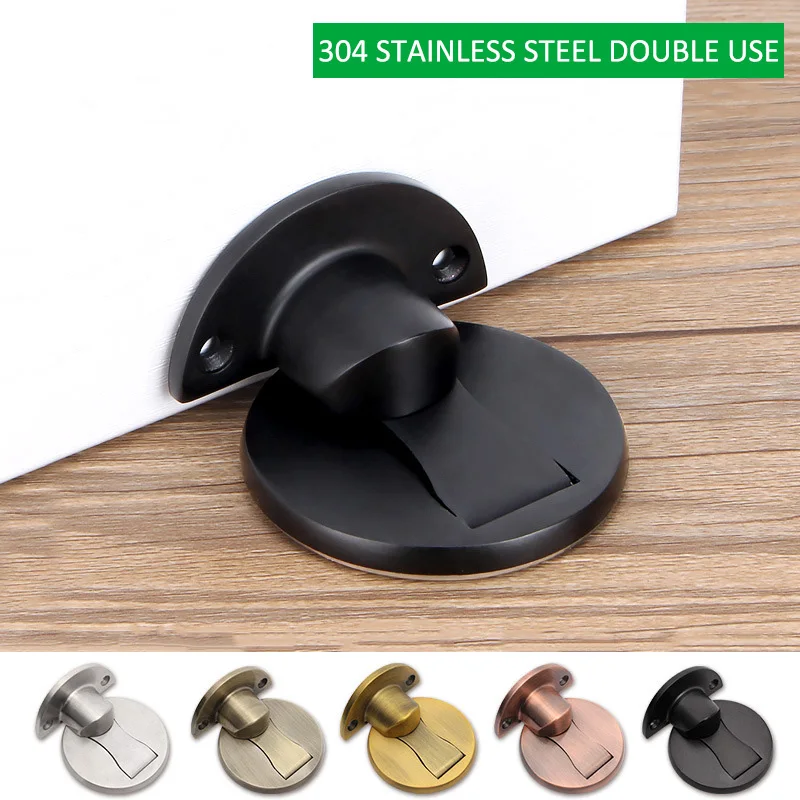 

Newly Magnet Door Stopper Stops Stainless Steel Holder Protect Protector For Glass Door Furniture VA88