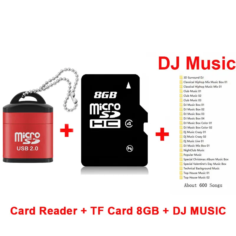 Ingelon Горячая кард-ридер TF карта памяти адаптер плюс DJ& 8gb microSD кард-ридер для автомобиля и аудио мини смарт-ридер - Цвет: Red-Reader-TF8G-DJ
