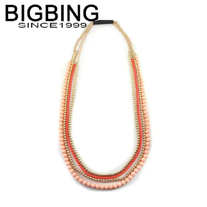 

J076 BIGBING fashion jewelry Multilayer beads pendant necklace wholesale jewelry high quality nickel free
