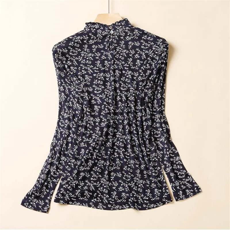 Woman Spring Plus Size 96 Silk Shirts Female Autumn Oversized Stretch