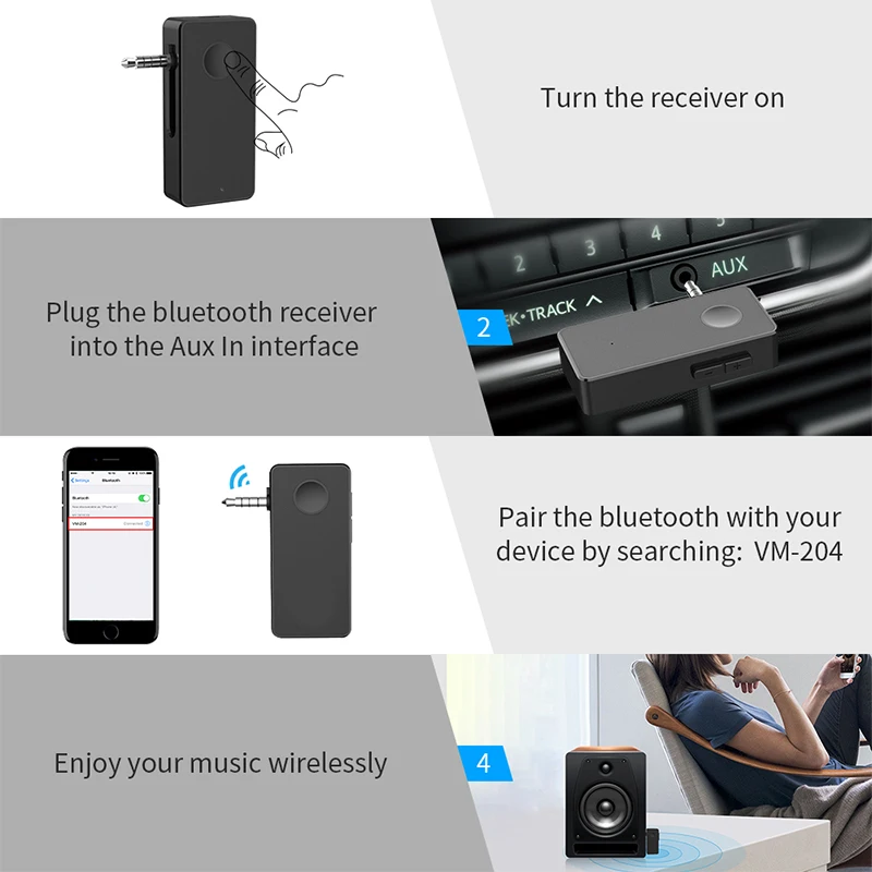 MEIDI беспроводной Aux аудио приемник адаптер громкой связи bluetooth автомобильный комплект 3,5 мм разъем Bluetooth 4,2 для динамика наушников стерео