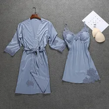 Летний ночной халат, сексуальный женский комплект из 2 предметов, топ на бретелях, комплекты одежды для сна, повседневные пижамы, домашняя ночная рубашка, кимоно, банное платье