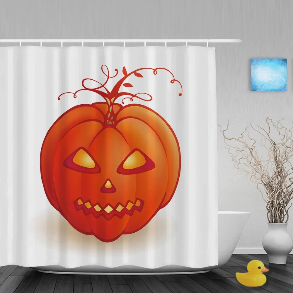 Funny Pumpkin Lantern Decor Bathroom Shower Curtain Welcome Halloween Shower Curtains Waterproof Polyester Fabric With Hooks Funny Pumpkin Lantern Decor Bathroom Shower Curtain Welcome Halloween Shower Curtains Waterproof Polyester Fabric With Hooks