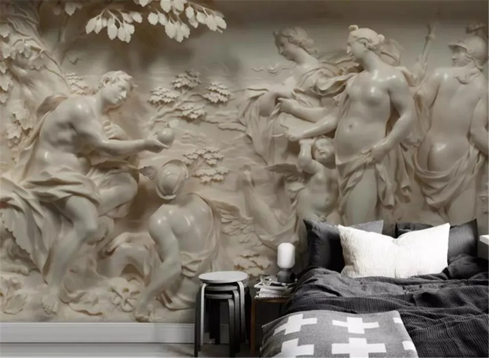 3d обои 3D тисненые в Европе и Америке мифические телесные персонажи гостиная спальня фон настенные украшения обои