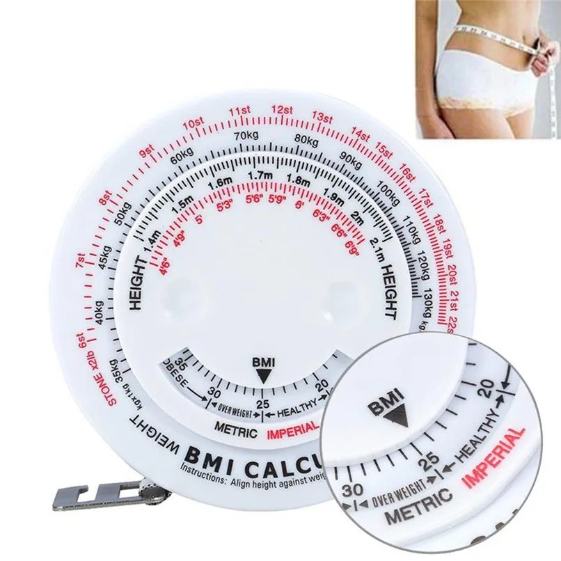 Body Mass Measuring Tape w BMI Calculator - Fitness Weight Loss Muscle Fat Test #4l19 (4)
