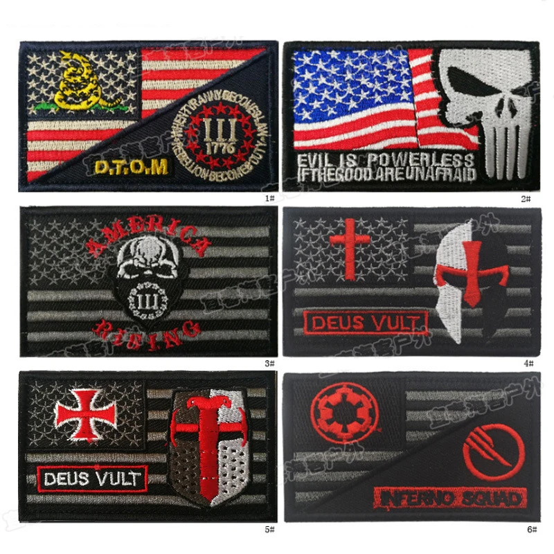 

Embroidery Patch Tactical Skull Punisher Morale Patch Badge Appliques Emblem Military Biker PVC Patches for Clothing