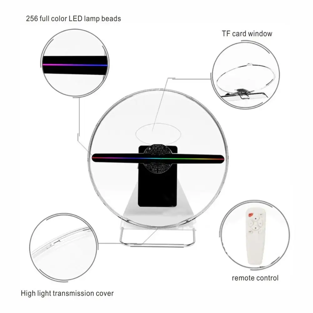 TBDSZ 30 см 3D реклама голограмма вентилятор для проектора светильник дисплей голографическая перезаряжаемая видео голограмма 16 Гб 256 светодиодный светильник бусины