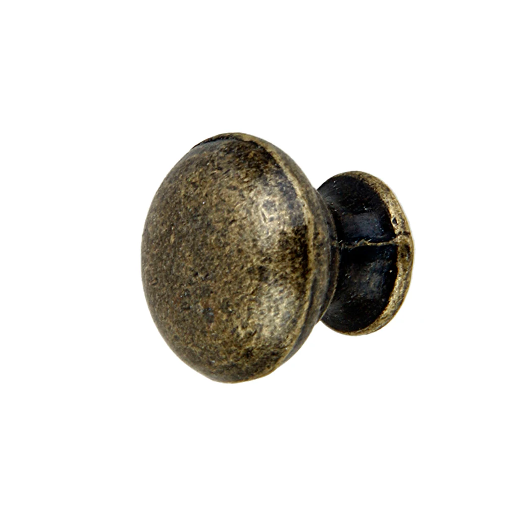 Vintage Antique Brass Round Knob Door Drawer Dresser Cabinet Kitchen Cupboard Pull Handle, Pack of 6