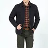 Осенняя мужская куртка в стиле милитари, повседневная куртка с отложным воротником, однотонное пальто для отдыха, мужская хлопковая верхняя одежда, размер M-3XL ► Фото 3/6