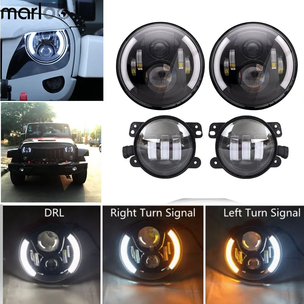 Black Clear for Jeep Wrangler JK 2007-2017 LED Tail Lights W// DRL Left Right