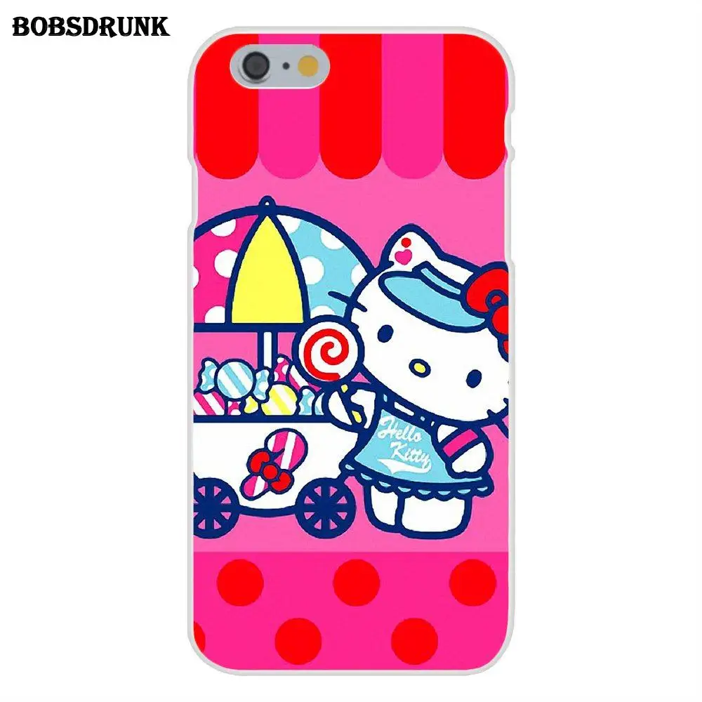 as picture Мягкий ТПУ чехол для мобильного телефона hello kitty с милыми мультяшными узорами для Apple iPhone 4 4S 5 5C SE 6 6S 7 8 Plus X - Цвет: as picture