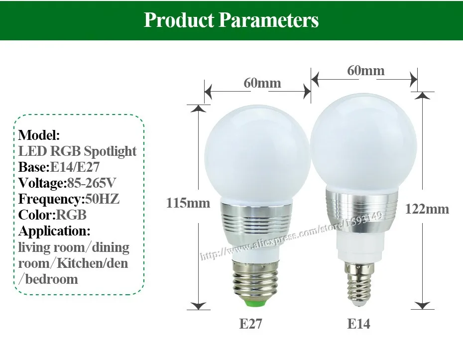 Высокое качество E27 E14 3 Вт RGB LED 16 Цвет изменение свете свечи лампы Spotlight лампы AC85-265V с Дистанционное управление