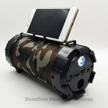 Светодиодный портативный Bluetooth динамик с фонариком, 3 дюйма, перезаряжаемый, FM, TF, USB плеер, держатель для телефона, беспроводная мини колонка