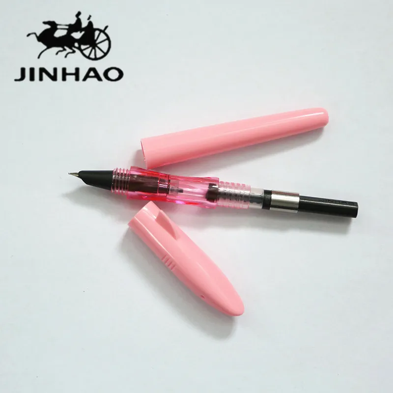 1 шт./лот розовый Jinhao авторучка Акула Перьевые ручки Jinhao финансовый ручка ABS Канцелярские Студенты подарки для Обувь для девочек canetas 15.3 см