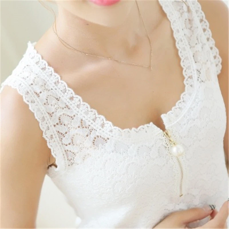 

2016 New Fashion Summer Style Pluse size Lace Patchwork Hollow Out Sleeveless shirt Women White Ladies Tops S-XXXXL ZY1531