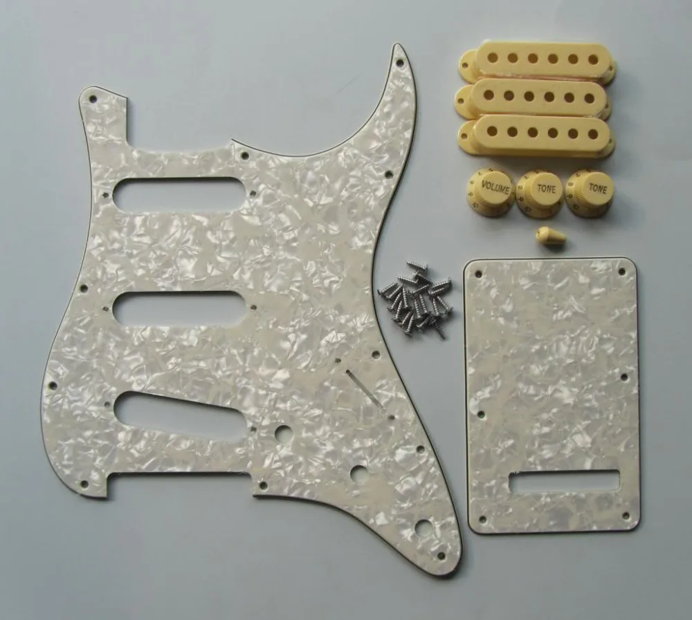 Задняя пластина KAISH ST Pickguard состаренная жемчужина с Кремовым захватом крышки