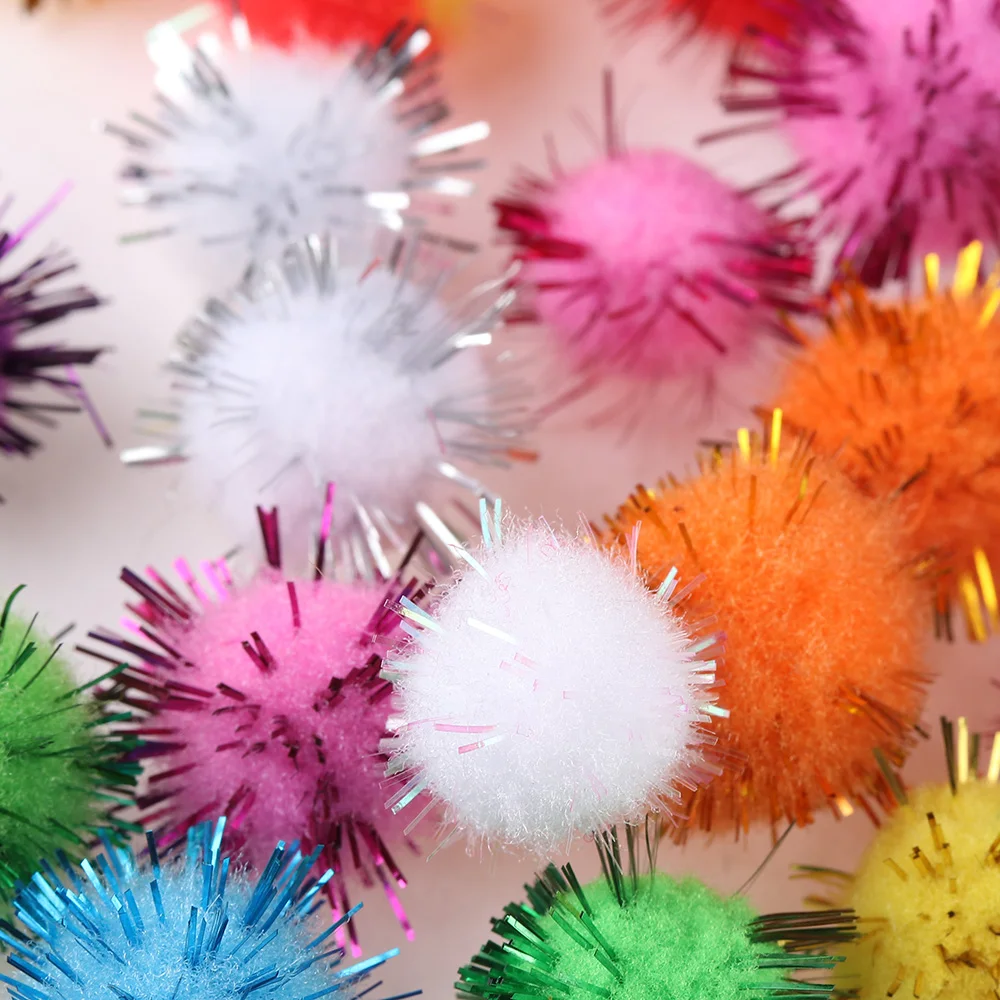 100 шт 15 мм Блестящий плюшевый шар помпон корень волос DIY товары для рукоделия детские игрушки декор игрушки аксессуары для дома вечерние украшения