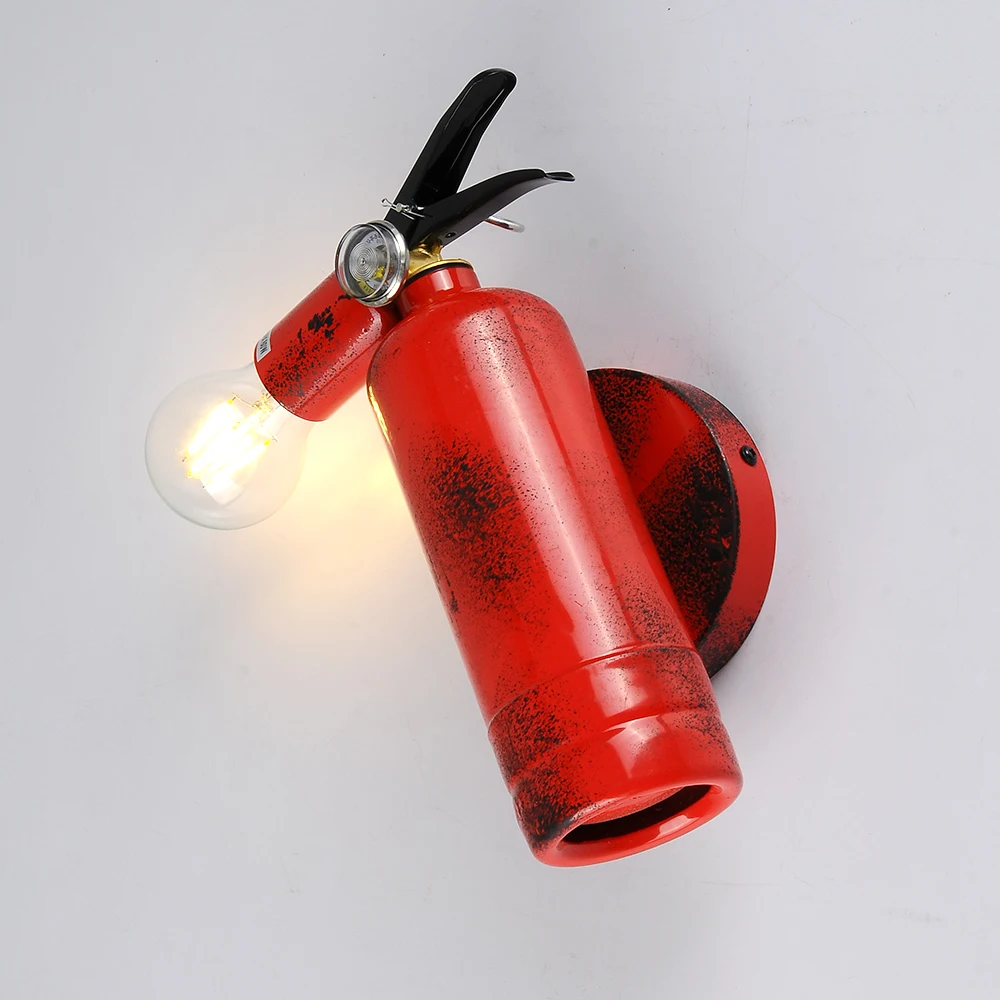 Настенный светильник в стиле лофт, винтажный светильник для лестницы, светильник в форме огнетушителя, e27, лампа Эдисона, светильник 110 В