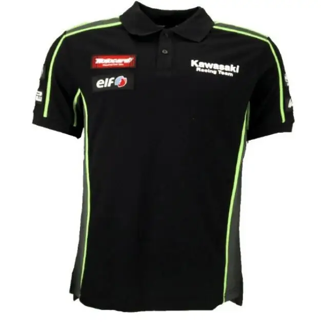 

New summer kawasaki motorcycle T-shirt casual shirt cross-country motorcycle cycling collar short sleeve