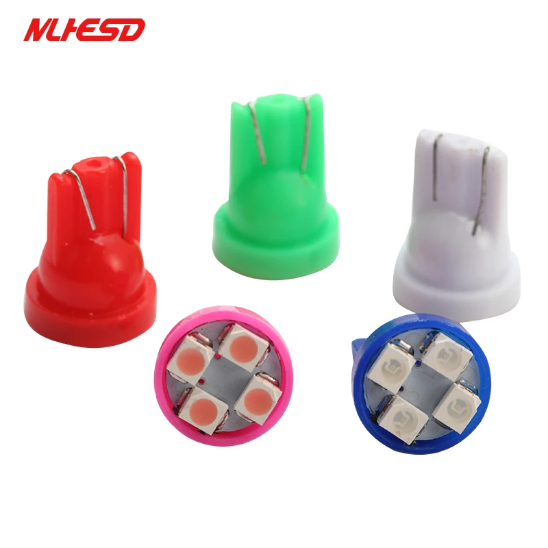 1000 шт. T10 4SMD Автомобильный светодиодный 1210 3528 клиновидный свет DC12v W5W 4 авто