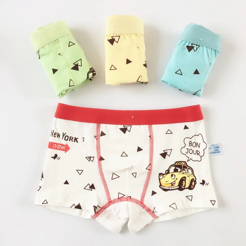 4 Piece Kids Boys Underwear Cartoon Children's Shorts Panties for Baby