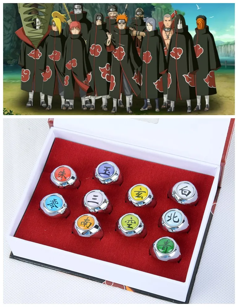 10style-Anime-HOKAGE-Naruto-Asatsuki-cosplay-Rings-Sasori-Itachi-Hidan-Deidara-Pein-accessories-Prop