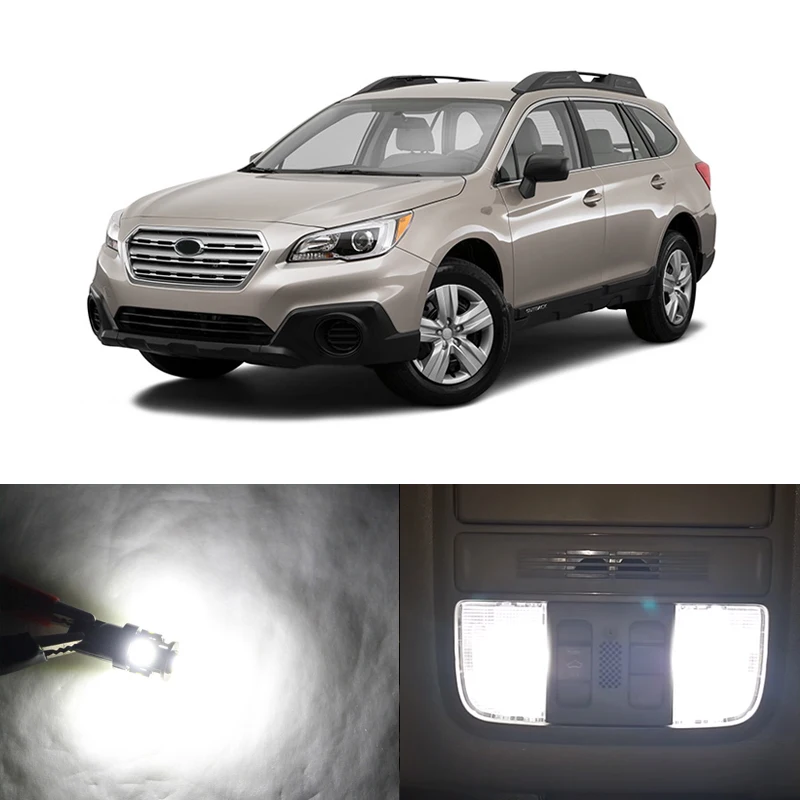 

Fits For Subaru Outback 2014 2015 2016 2017 White CAN-bus Led Interior Lighting Bulbs Map Dome Trunk License Plate Door Lamp