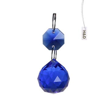 

5PC/Lot Blue Crystal Lighting Ball 20mm Hanging Pendants Chandelier Parts Pointed Prisms Bead Ornaments Wedding Decor