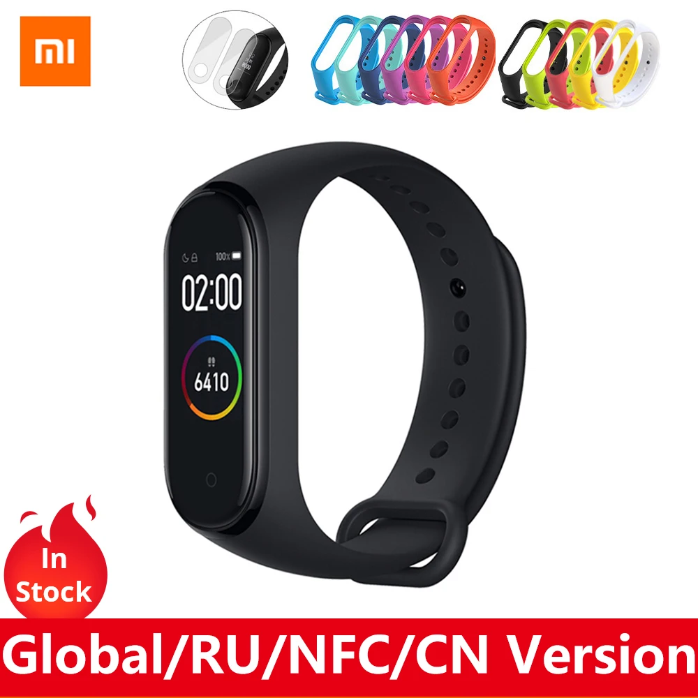 Умный Браслет Xiaomi Mi Band 4 AMOLED цветной сенсорный экран Bluetooth 5 0 водонепроницаемый