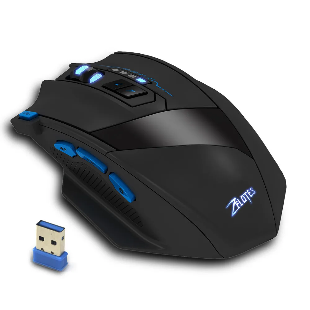 ZELOTES F-15 Gaming Mouse 2.4GHz Optical 2500 DPI Wired Wireless Dual Mode Gamer Mice for PC Laptop (2)