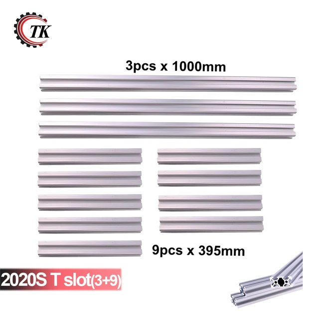 Cheap  T-Slot Aluminum Extrusion Profile 2020 3pcs x 1000mm 9pcs x 395mm for 3D Printer Kossel Large Delta 