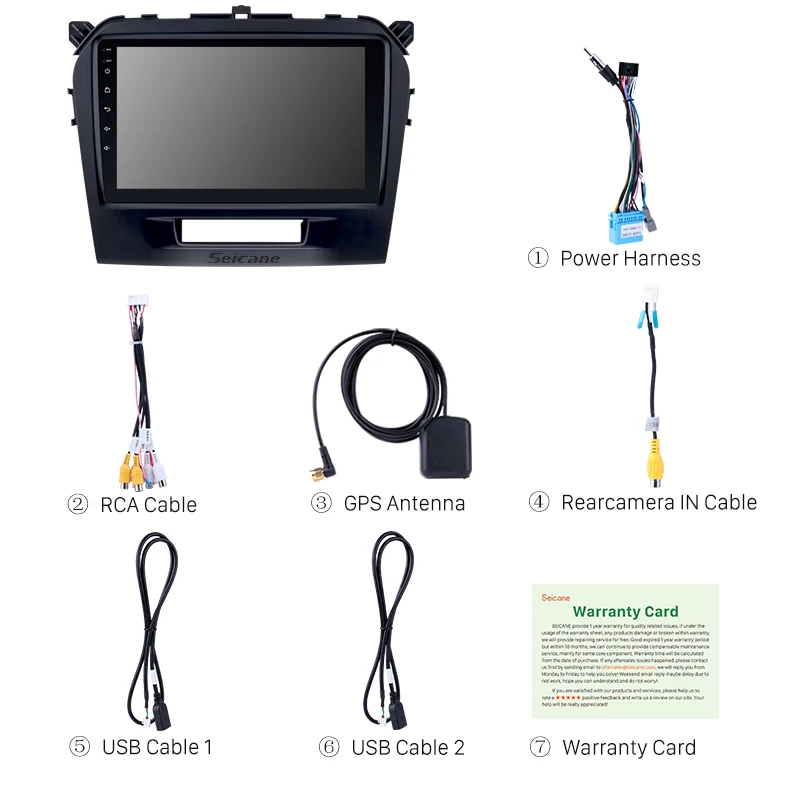 Sale Seicane Android 7.1/8.1 9" Car Radio For 2015 2016 SUZUKI VITARAGPS 2Din GPS Multimedia Player Support 3G/Wifi Bluetooth 3