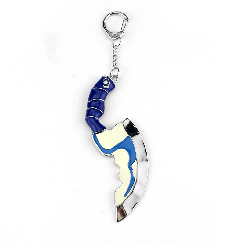 

Dota 2 Hunting Knife Model Keychain Blue White Metal Keyring 3 Colors For Choosing Fans's Gifts Accessories