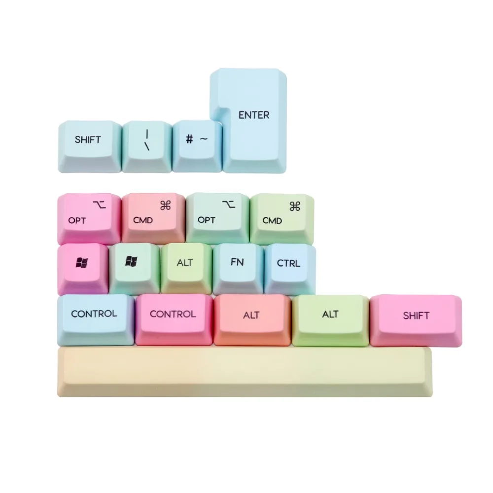 Радуга keycap123 клавиши pbt oem mx механическая клавиатура keycaps краситель MAC ключ включен