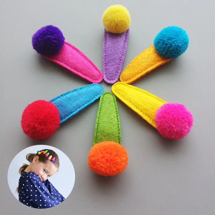 2 шт. шерстяными помпонами аксессуары для волос в Корейском стиле платье