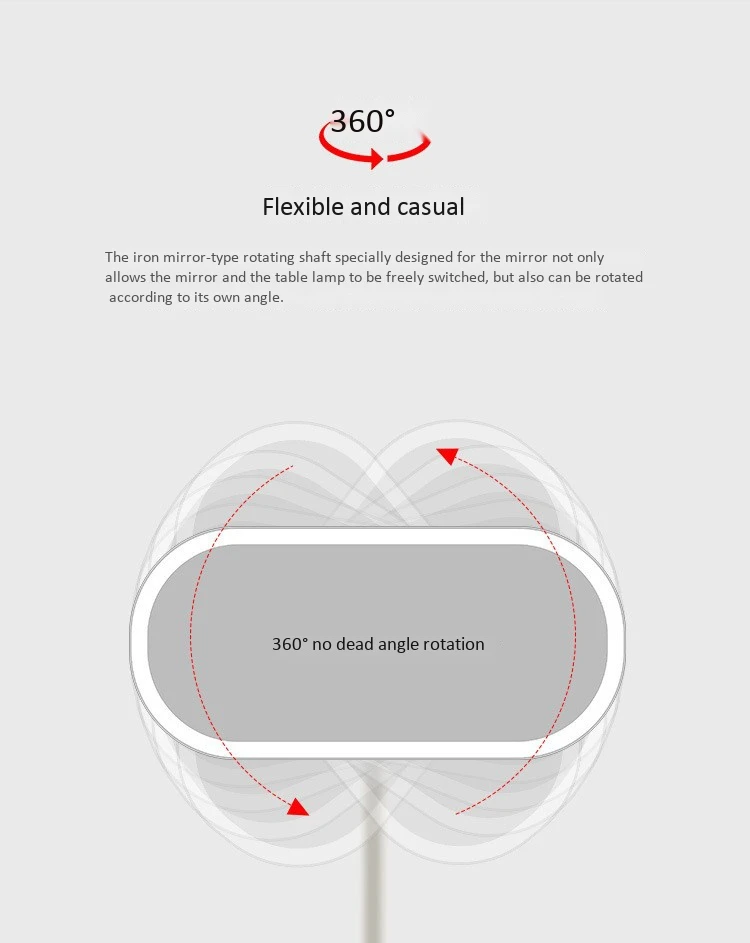 Креативное настосветодио дный светодиодное зеркало для макияжа с лампой умная настольная лампа перезаряжаемая световая зеркальная Сплит-Тип индуктивное туалетное зеркало