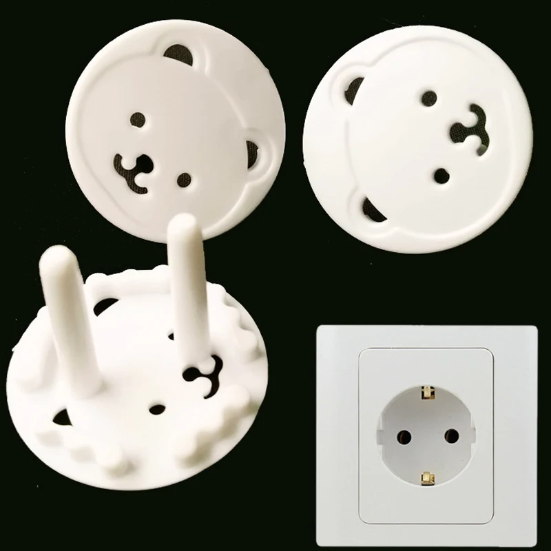 European Standard 5pcs Cute Bear Plug Socket Safety Baby Children