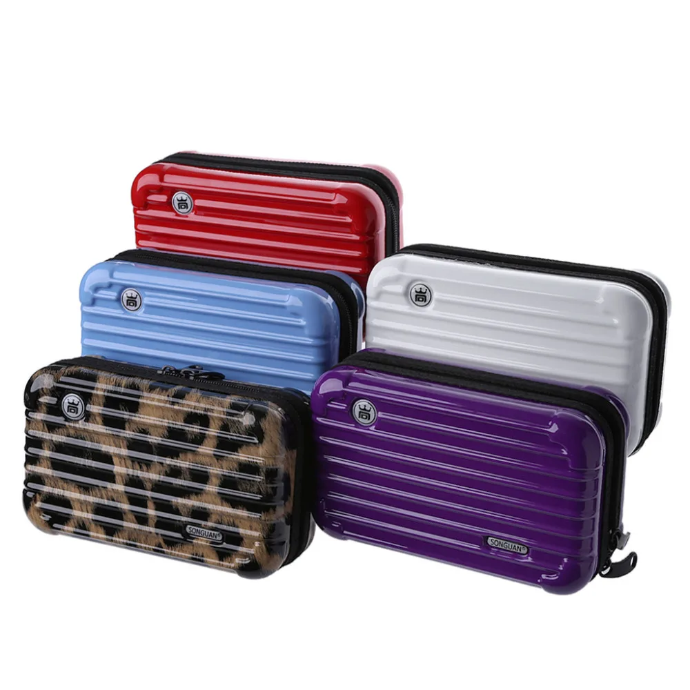 

THINKTHENDO Makeup Case Women Travel Cosmetic Bag Luggage Shape Design Pouch Toiletry Organizer Professionally Makeup Bag