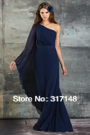 Long Sleeve One Shoulder Bridesmaids Dresses