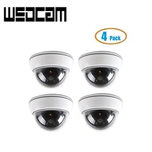4 Pack Dome Surveillance Security Dummy Imitation Camera Fake Security Camera Simulated Infrared IR LED
