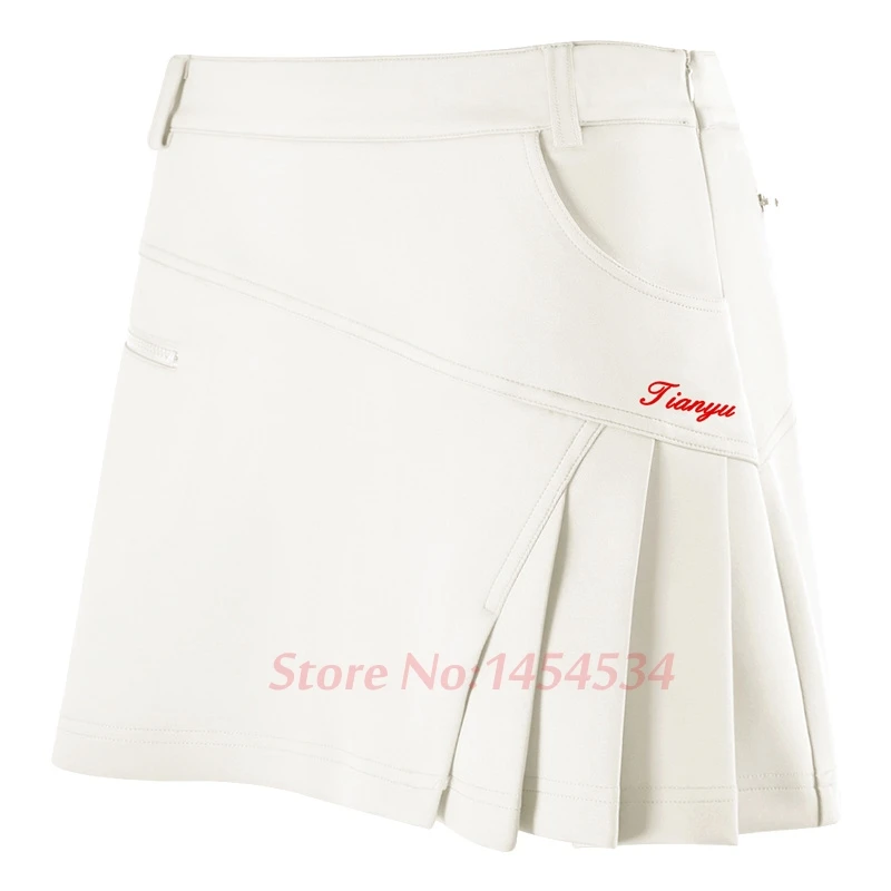 TTYGJ Send Belt Medium Thickness Version Fold Skirt Short Tennis Anti Emptied Lady Golf Pleated Pantskirt Safety Wrinkle Skorts