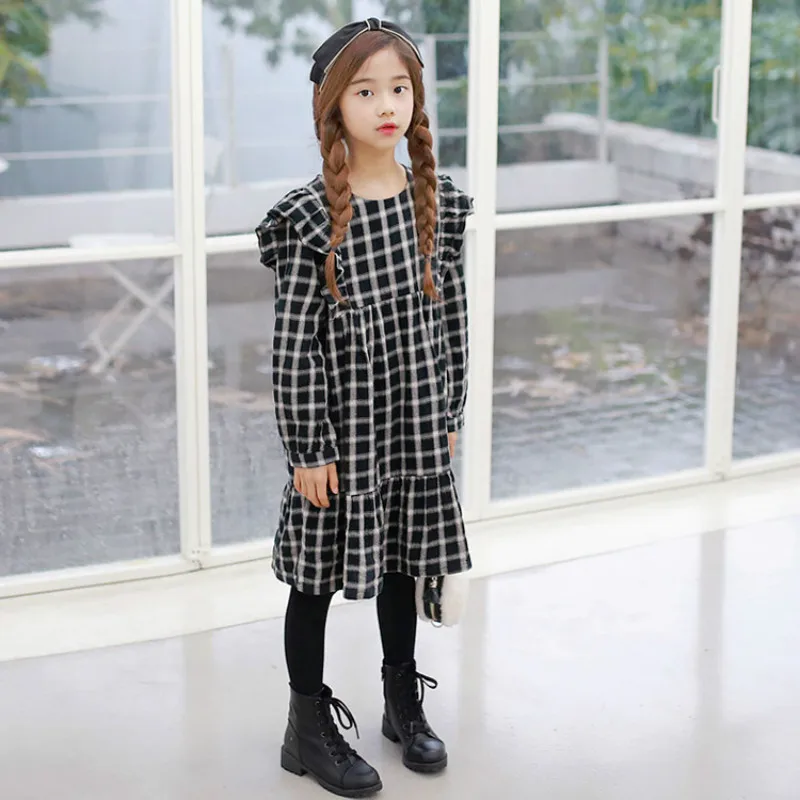 

2018 New Autumn Brand Girl Dress Kids Plaid Dress Baby Princess Children Party Dress Ruffles Kid Mother and Daughter Dress,#3293