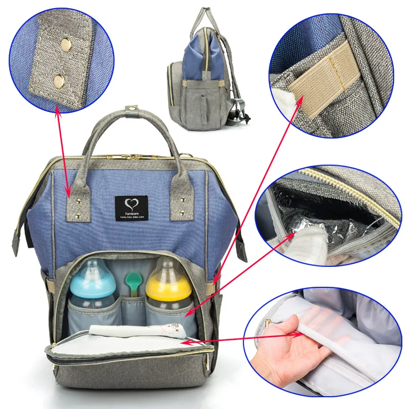 Goede 2019 Luiertas Rugzak USB Baby Luiertas Waterdichte Moederschap Reizen Verpleging Tas Babyverzorging Wandelwagen Handtas Patchwork Kleuren