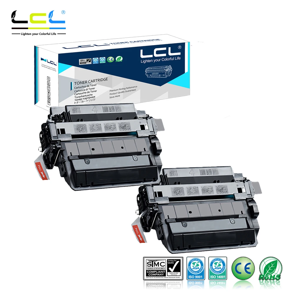 LCL 55A 55X CE255A CE255X 12500 Pages (2-Pack Black) Toner Cartridge Compatible for HP Laserjet Enterprise P3015/P3015d/P3015dn hp ce255xd black тонер картридж для laserjet enterprise p3015 p3015d p3015dn p3015x