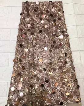 

embroidered lace fabric J-112211 for wedding dress Popular sequins French Lace Fabric